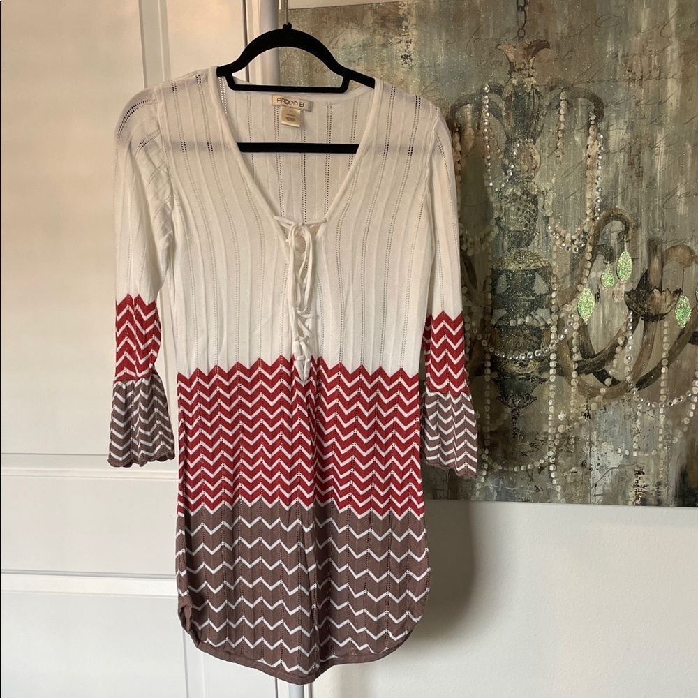 🐻‍❄️ྀིྀི  Y2K Arden B Chevron Knit Tunic Top